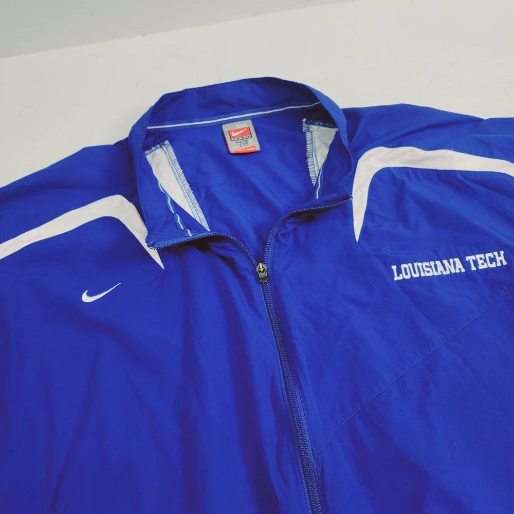 Louisiana Tech Blue Jacket Nike Team FIT Storm Windbreaker Zip NCAA Men's Sz 3XL